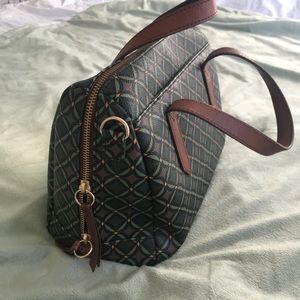 Fossil Sydney Satchel Top Handle Bag Green Multi